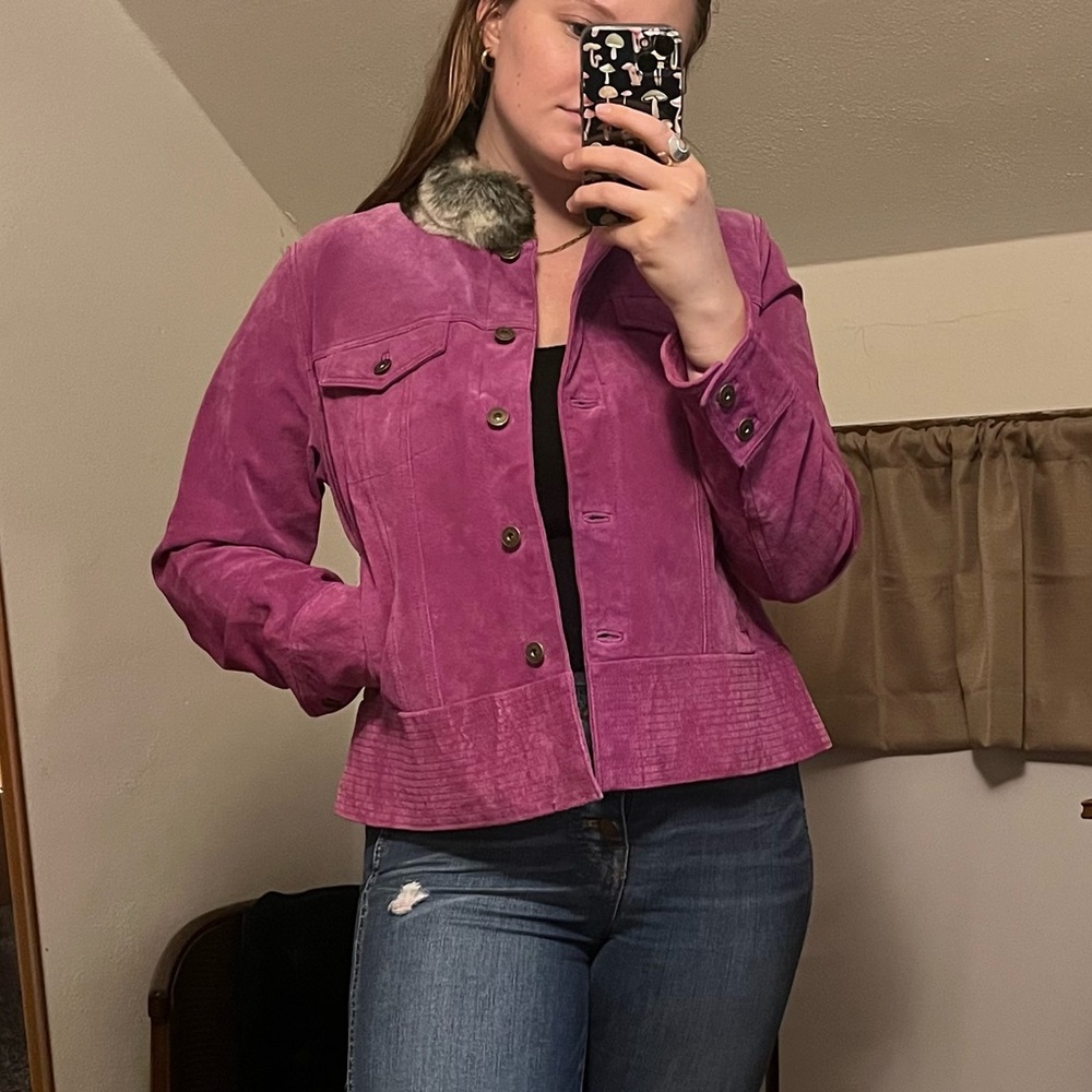 Vintage 100% Leather Suede Jacket - Picture 11 of 12